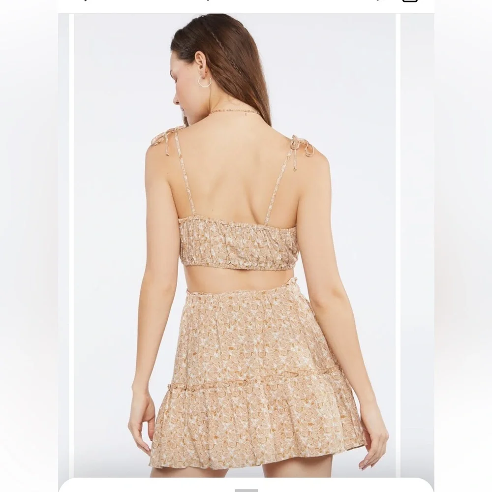 NWT-Womens size Small a Floral Tie-Strap Cami & Mini Skirt Set dress - Picture 4 of 11